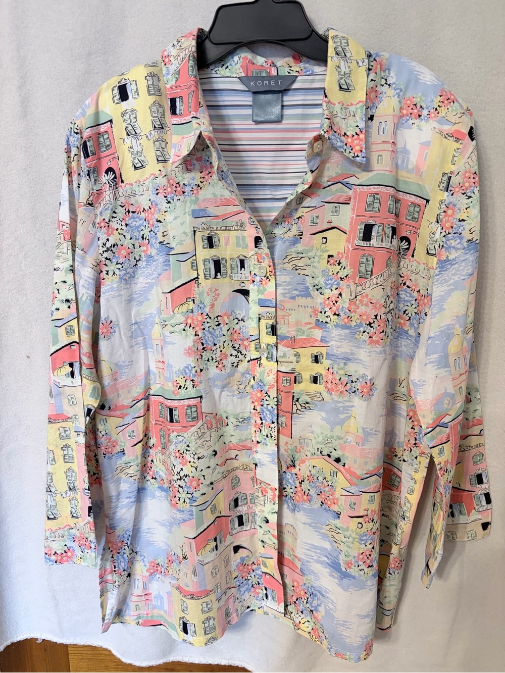 Koret Pastel Scenic Print Button-Down Shirt